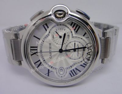 Replica Cartier Ballon Bleu de Watch Chronograph White Face 45mm